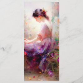 Ein Traum vom Lesezeichen der Blume Menükarte