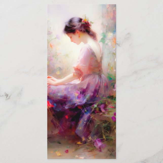 Ein Traum vom Lesezeichen der Blume Menükarte (Vorderseite)