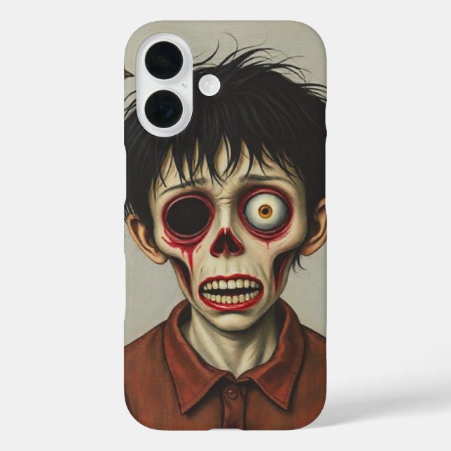 Ein trauriger, mit Augen Junge iPhone 16 Hülle (Rückseite)