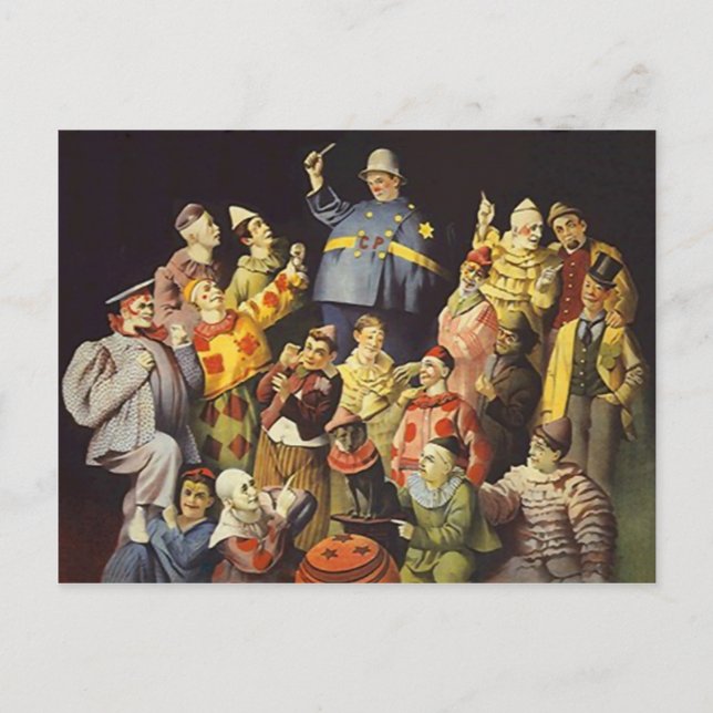EIN TREFFEN DER CLOWNS Büro Humor Circus Act 3 Rin Postkarte (Vorderseite)