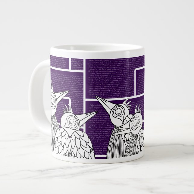Ein Treffen der Vögel mit Worten Jumbo-Tasse (Vorderseite Links)