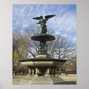 Ein trockener Winter Bethesda Springbrunnen im Zen Poster