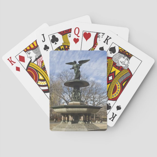 Ein trockener Winter Bethesda Springbrunnen im Zen Spielkarten (Rückseite)