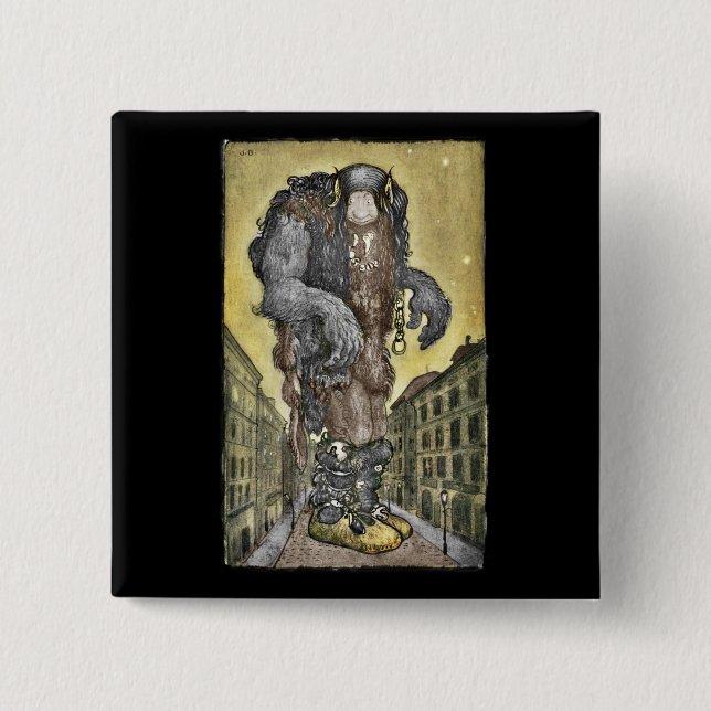 Ein Troll in der Stadt Button (Vorderseite)