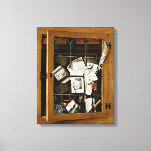 Ein trompe - L ' oeil eines offenen Leinwanddruck