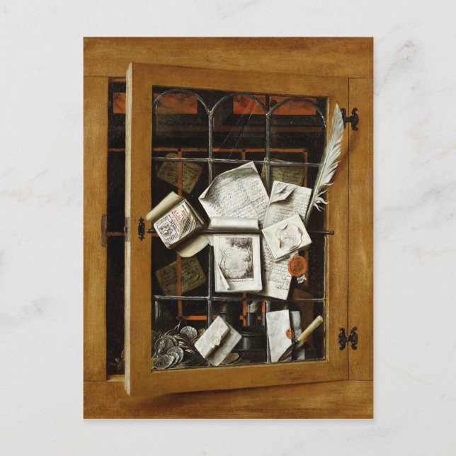 Ein Trompe l'oeil aus einem offenen, verglasten Sc Postkarte (Vorderseite)
