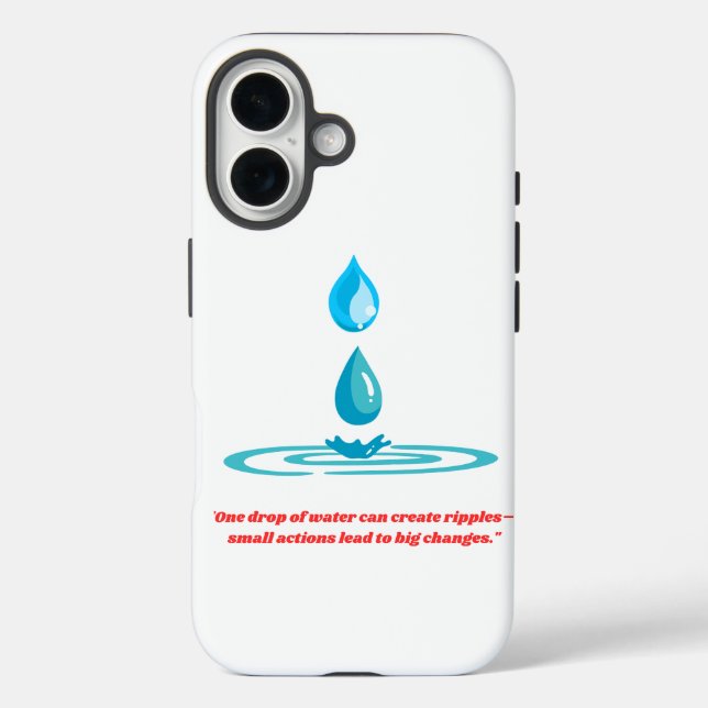 Ein Tropfen Wasser-Premium-Design iPhone 16 Hülle (Rückseite)
