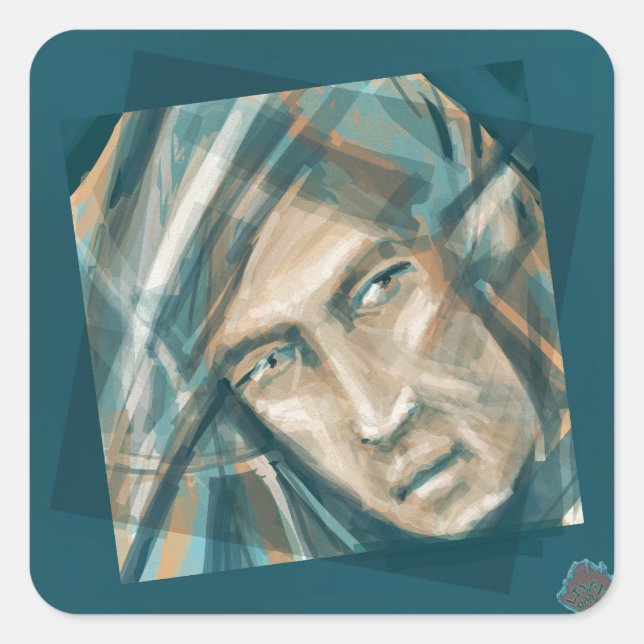 Ein trotziger grüner Elf Quadratischer Aufkleber (Vorderseite)