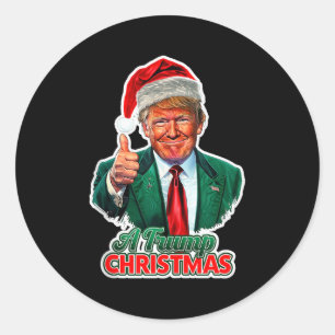 Ein Trump-Weihnachten-Tanktop  Runder Aufkleber