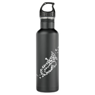 Ein Tuba-Messinginstrument mit Schmetterlingen Edelstahlflasche