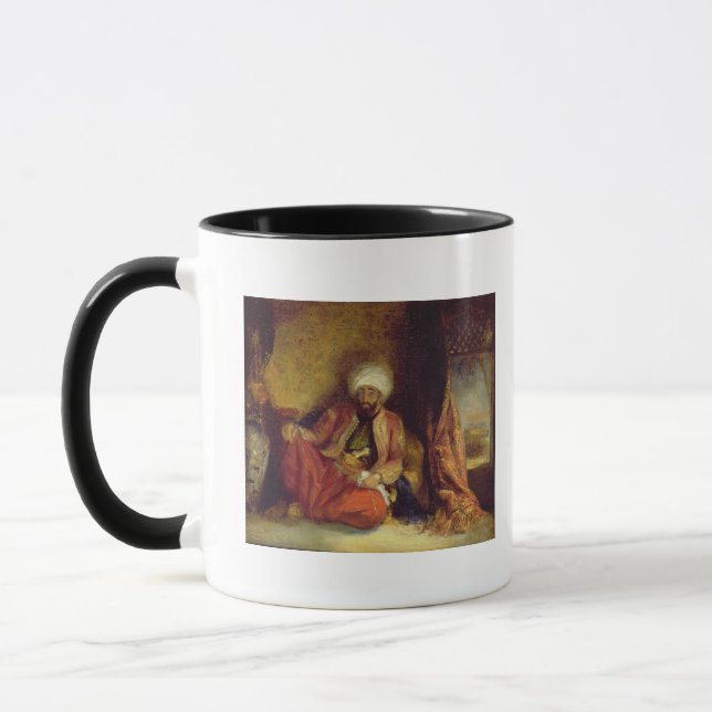 Ein Türke, der ein Rohr raucht Tasse (Links)