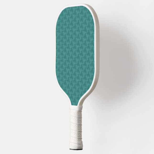 Ein türkises Pickleball-Paddel mit einem strukturi Pickleball Schläger (Links)