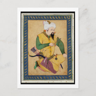 Ein turkomischer oder mongolischer Chef, der einen Postkarte