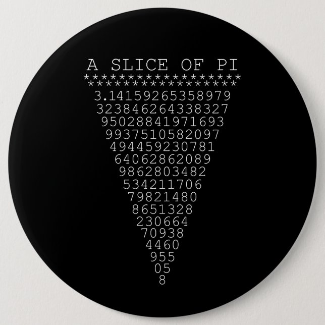 Ein Typografischer Ausschnitt aus Pi Button (Vorderseite)
