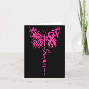 Ein Überlebender Band Schmetterling Brustkrebs Karte