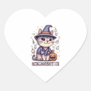 Ein unheimlich kurzes katzenförmiges Halloween-Des Herz-Aufkleber