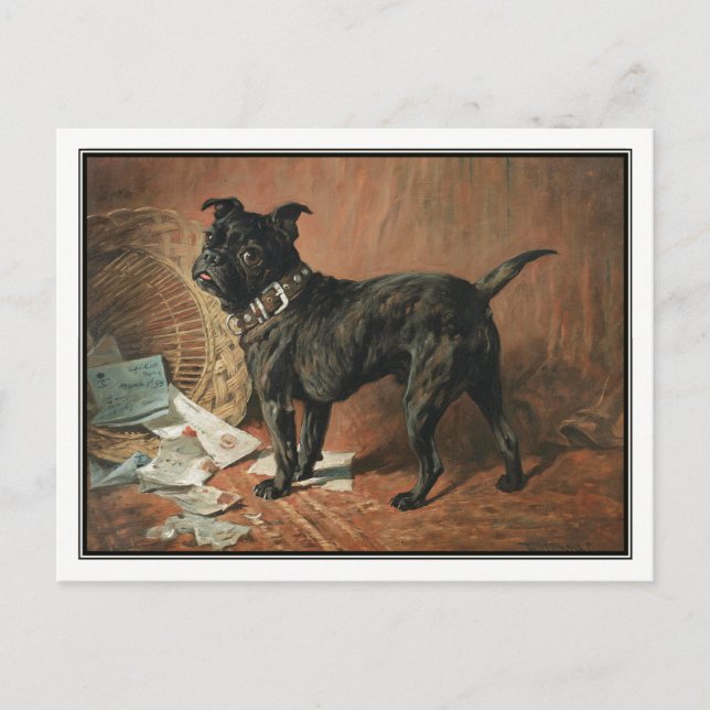 Ein unheimlich schwarzer Mops von John Emms Postkarte (Vorderseite)