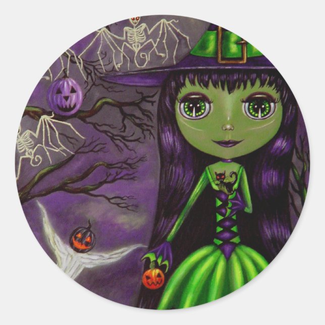 Ein unheimlicher Halloween-Nachtaufkleber Runder Aufkleber (Vorderseite)