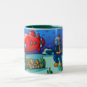 Ein Unterwasserabenteuer Zweifarbige Tasse