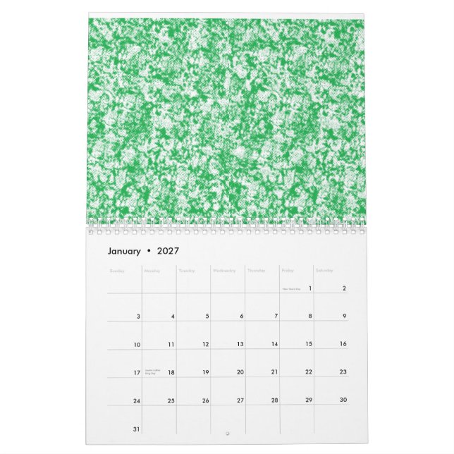 Ein üppiger, grüner Farn mit zarten, rauen Fronten Kalender (Jan 2027)