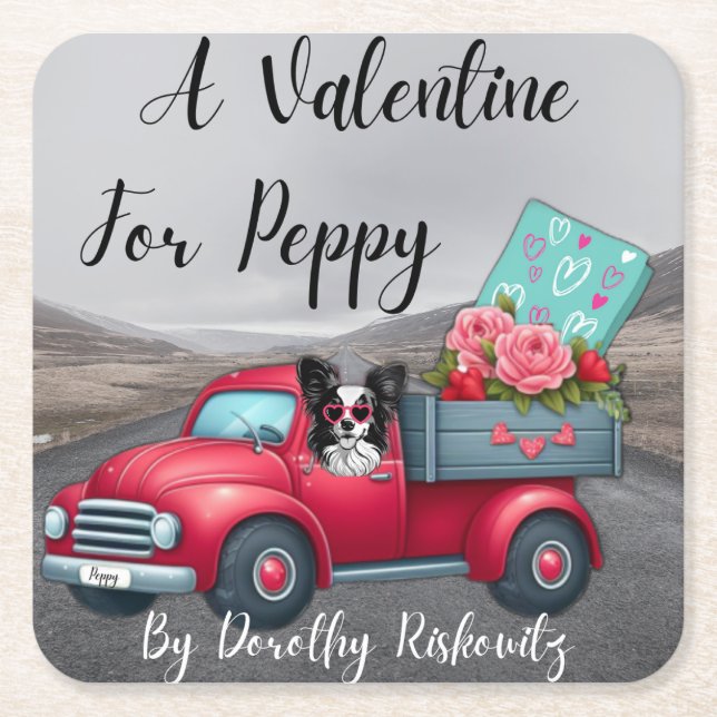 Ein Valentin für Peppy-Paper-Untersetzer Rechteckiger Pappuntersetzer (Vorderseite)
