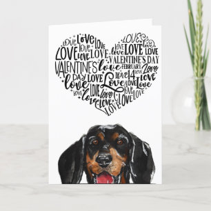 Ein Valentinstag aus Ihrer Black & Tan Coonhound C Feiertagskarte