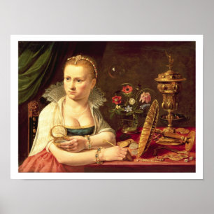Ein Vanitas-Portrait einer Dame, von der angenomme Poster