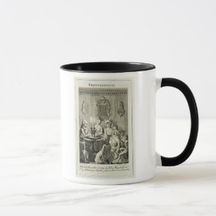 Ein Vater, der zu seiner Familie durch das Tasse