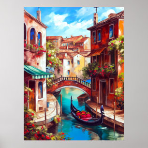 Ein venezianischer Traum   Gondel auf dem Canal Gr Poster