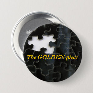 Ein vermisstes Puzzlespiel-Stück-Schwarzweiss-Fot Button