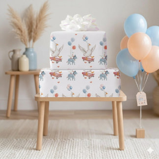 Ein verrückter Gans 1. Geburtstag Wasserfarben-Gru Geschenkpapier