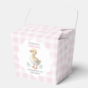 Ein verrückter Gänschen rosa Gingham Mädchen erste Geschenkschachtel