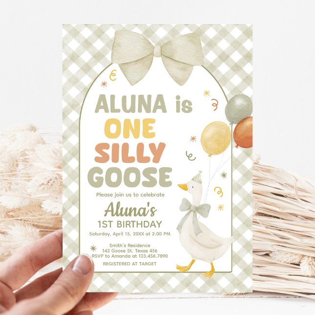Ein Verrückter Gänse-Frühlings-Geburtstag Einladung (One Silly Goose Birthday Party Invitation)