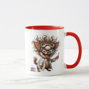 Ein verrückter Wissenschaftshund, der Erfahrung ma Tasse