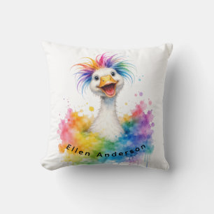Ein verrücktes Gänse-Regenbogen-Baby-Shower-Gesche Kissen