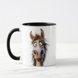 Ein verrücktes Kartoon-Pferd. Tasse
