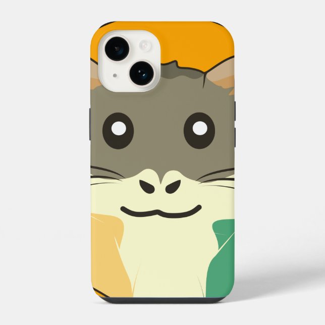 Ein verspielt lustiger Hamster iPhone 14 Hülle (Rückseite)