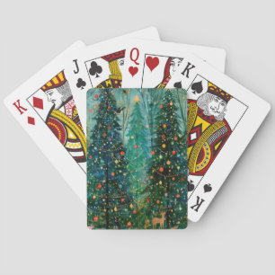 Ein verzauberter Märchen-Weihnachtswald Spielkarten