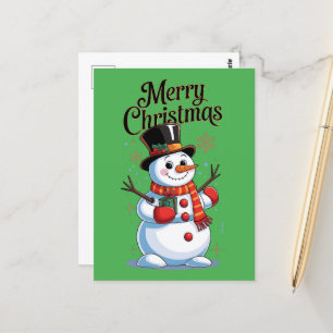 Ein verzauberter Weihnachten: ein lächelnder Schne Postkarte
