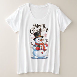 Ein verzaubertes Weihnachten: ein lächelnder Schne Große Größe T-Shirt