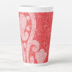 Ein verziertes Paisley-Design mit Rot und Bl Milchtasse
