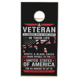 Ein Veteran in Cornhole Set