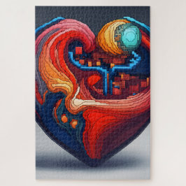 Ein vibrierendes Herz in Pixel Art