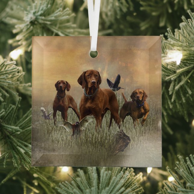 Ein vielseitiger Aristokrat in Ungarisch Vizsla Ornament Aus Glas (Insitu)