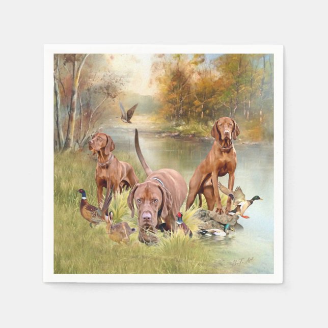 Ein vielseitiger Aristokrat in Ungarisch Vizsla Serviette (Vorderseite)