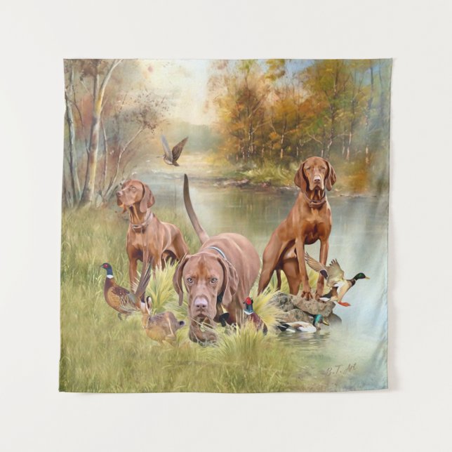 Ein vielseitiger Aristokrat in Ungarisch Vizsla Wandteppich (Vorderseite)