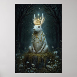 Ein viergezogener Kronenhase sitzt auf einem Stump Poster