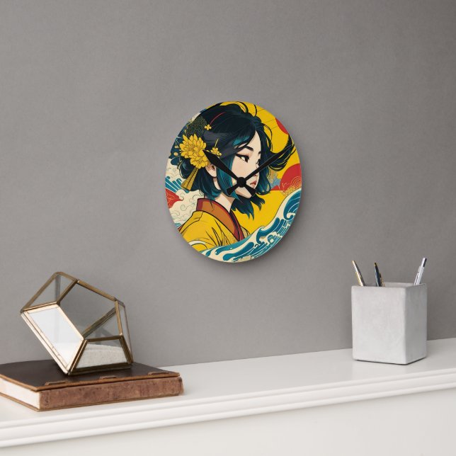 Ein vietnamesisches Mädchen im Vollblut Runde Wanduhr (Büro)