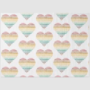 Ein Vintager Regenbogen-Stripter Herzseriendesign  Seidenpapier