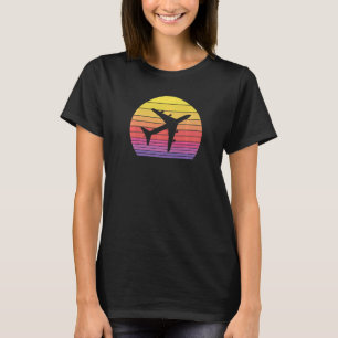 Ein Vintager Sonnenuntergang 747-Jet-Flugzeug 4 T-Shirt